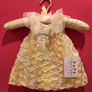 Flower rosette baby girl dress